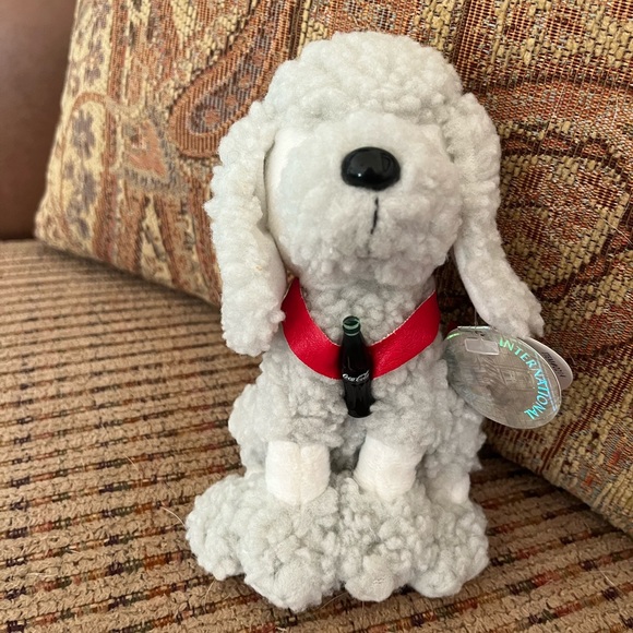 Coca-Cola Poodle Stuffed Animal (1999) France, Dog Plush Toy w/ Coke Bottle, - Picture 5 of 7